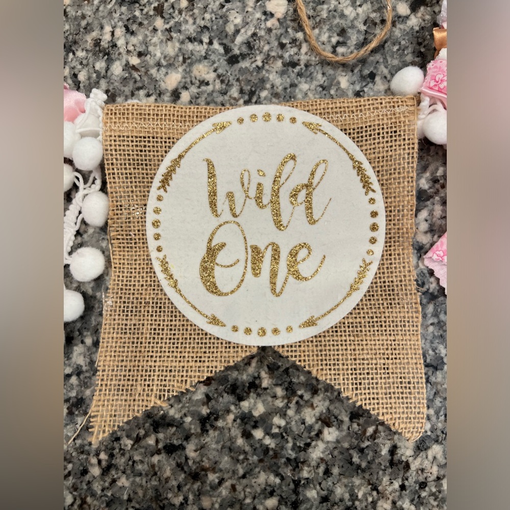 Wild One Birthday Banner Set  (Highchair Banner + HBD Banner) - Picture 2 of 10